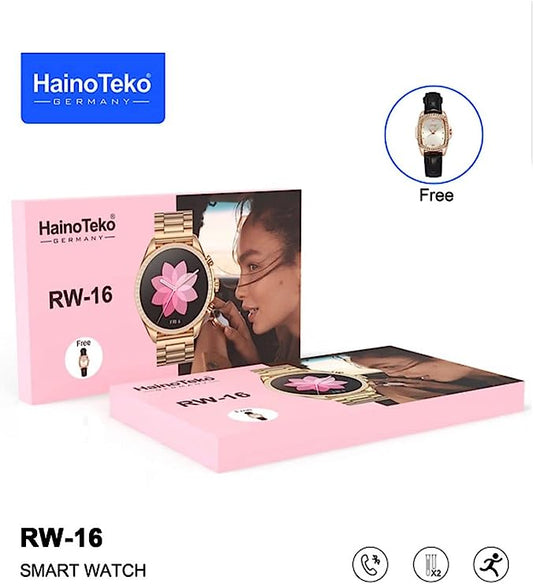 ساعة ذكية للسيدات من Haino Teko Germany RW-16 بتقنية Bluetooth Calling HD - ضمان لمدة عام