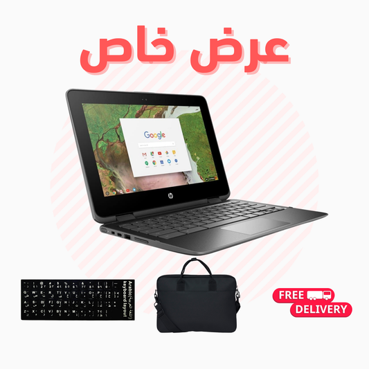 (Refurbished) HP Chromebook X360 Business Laptop, Intel Celeron N Series CPU, 4GB DDR3 RAM, 32GB SSD, 11.6 inch 360° Display, Chrome OS